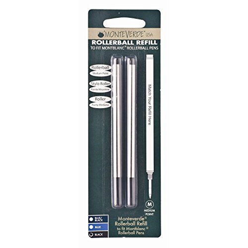 Recharge roller Montblanc noire lot de 2 cartouches d'encre pour stylos