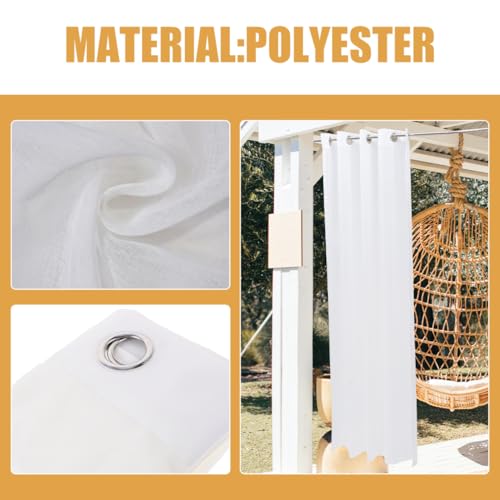 Rideaux Extérieurs Imperméables Polyester Jardin Terrasse Patio Style Simple - 6