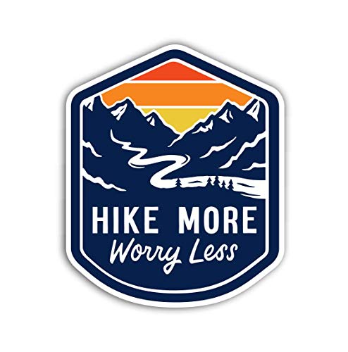 Hike More Worry Less Sticker Vinyl Decal for Auto Cars Trucks Windshield Laptop