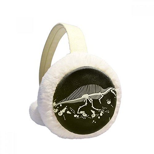 Orejeras de invierno de dinosaurios para niños con diseño plegable de felpa