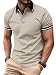 ZITY Poloshirt Herren Kurzarm Golf Polo Shirts für Herren Atmungsaktiv T Shirt Tennis Poloshirt Männer Beige XL