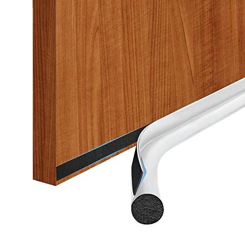 Dricar Türdichtungen, Leder Einseitig Tür Isolator Selbstklebende Klettverschluss, Unter Tür Draft Blocker, Dichtung Passt zu Unterseite der Tür, Zuschneidbar für Geeignete (Weiß) Cover