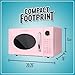 Nostalgia Retro 1000W Microwave Oven 1.1 Cu Ft Capacity – Child Safety Lock, 8 Auto-Cook Settings – Countertop Kitchen Appliance – Pink