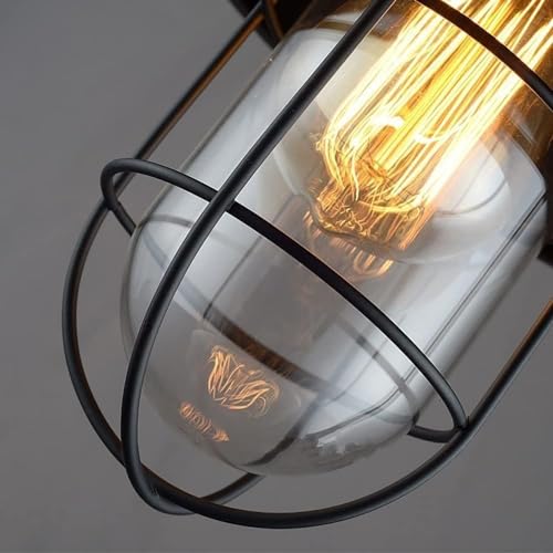 Lámpara de techo vintage E27 para iluminar techos oscuros de madera 8