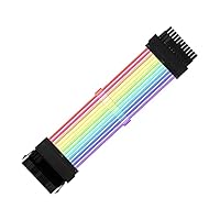 B Blesiya GPU-Kabel Motherboard-Verlängerung RGB-Kabel PSU-PC-Kabel Verlängerungen RGB-Verlängerungskabel mit Ummantelung Netzteilkabel Unterstützung für - PC24PIN
