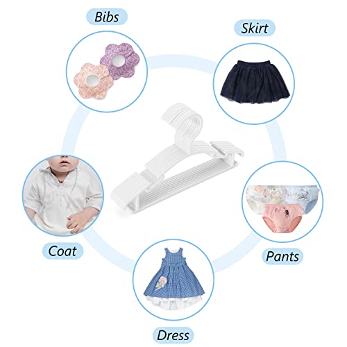 Baby Hangers For Closet, 100 Pack Kids Hangers For Toddler Children Infant Small White Plastic Nursery Nonslip Hangers #TOP4