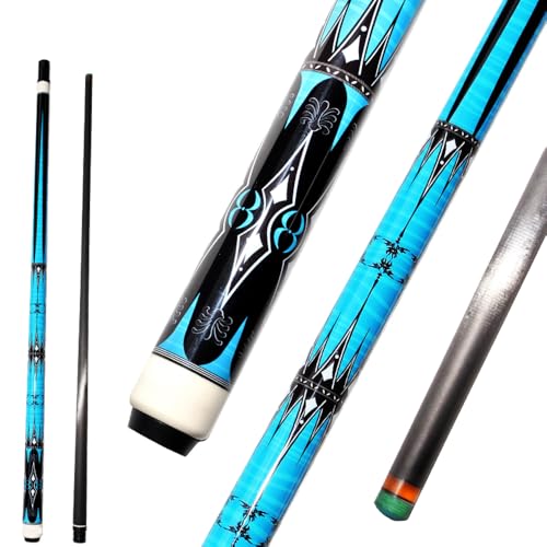 ビリヤードキュー 147cm 1/2分割 プレイキュー カーボンファイバープールキュースティック快適なグリップ12.4mm先端ビリヤード愛好家のための正確なコントロール 重量調整可 19～20oz ラジアルジョイント