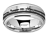 Spinning Ring Western Ranch Herding Cattle Cows Steers Tungsten Carbide Spinner 8mm Wide Wedding Ban