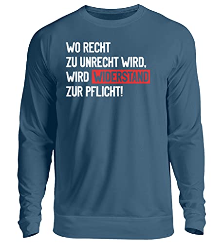 Pull unisexe Bleu Airforce imprimé citation - Taille S