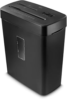 Hama Trituratore Carta Distruggidocumenti Carta DVD Graffette 5 Fogli A4 Lame Acciai Sicurezza Automatica/Off Funzione Ritorno Cestino 13L Sicurezza P5 T2 E2 O1 Nero