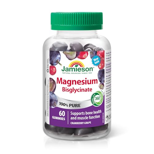 Jamieson 100% Pure Magnesium Bisglycinate 20 mg Gummies Cranberry...