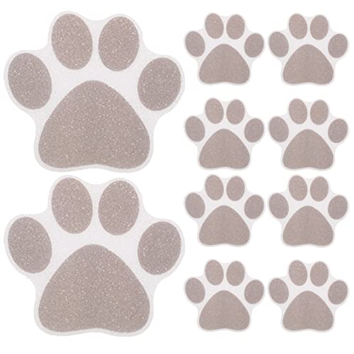 Alipis 10pcs Footprint Anti-Slip Stickers Dog paw Stickers Dog Footprint Stickers tubs treads Bathtub Non Slip Stickers Showers treads Flower Bathtub Stickers Non-Slip peva