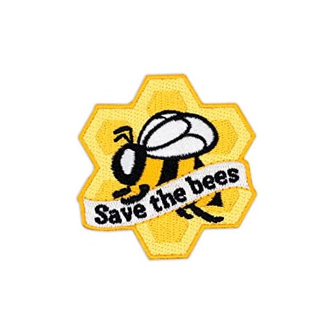 Winks For Days Save The Bees Honeycomb Flying Bee Iron-On Patch Cover