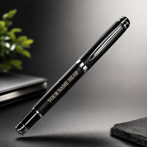 Image of Personalized Metal Ball Pen | Custom Name Engraved Signature Pen | Premium Executive Writing Instrument | Smooth Blue Ink Refillable Ballpoint Pen | Elegant Metal Body | Stylish Gift for Men & Women