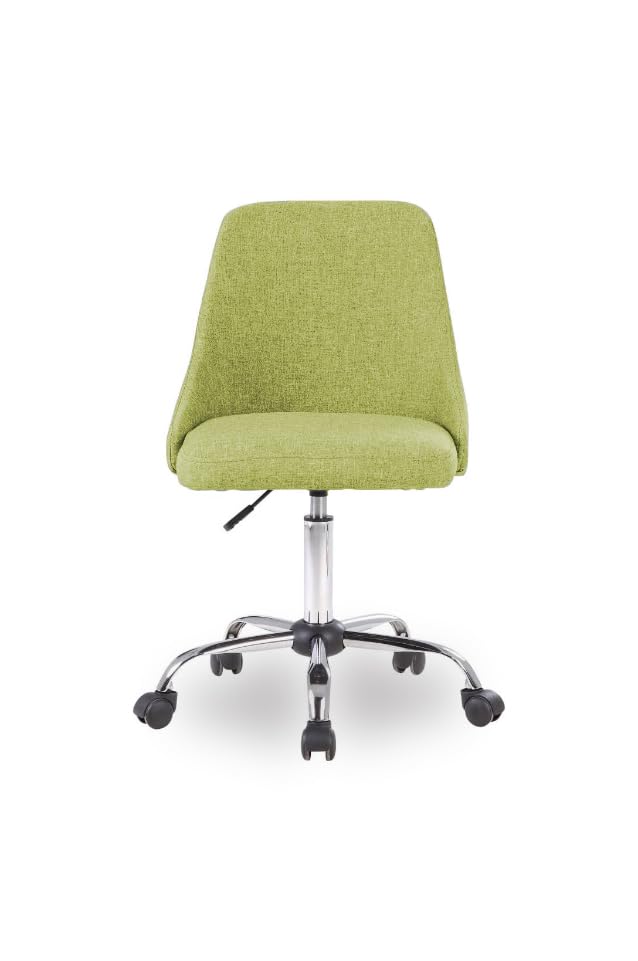 Image of Taskpro Fabric Upholstered Height-Adjustable 360 Swivel Revolving Office Study Desk Chair in Light Green Color