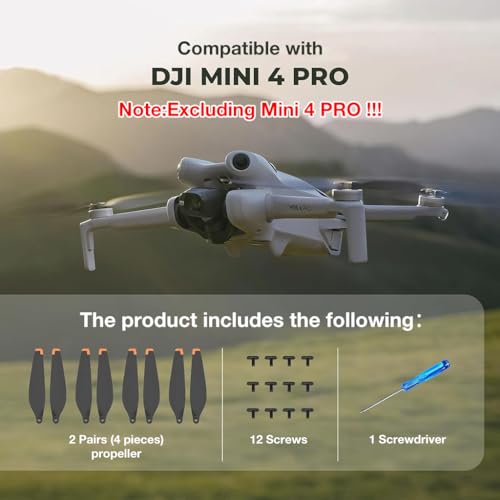 Image of ZORBES 8Pcs Mini 4 Propeller Blades Replacement for D-JI Mini 4 Pro, Ultral Lightweight Silent Flight Propeller Set with Screwdriver Screws Pack, No Drone