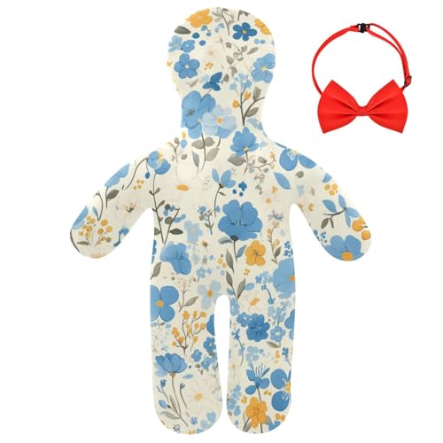 Almohada de Peluche Suave Color Azul Floral