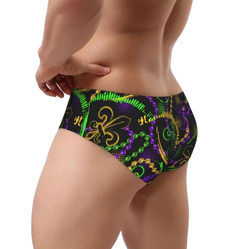 Neon Mardi Gras Men's Underwear Briefs Coverd Waistband Silky Touch Underwear3