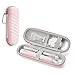 Electric Toothbrush Travel Case for Oral B/Oral-B Pro/Phlips Sonicare, Waterproof Portable Toothbrush Protective Storage Bag with Mesh Pocket Covers Protection (Pink)