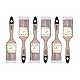 Hardy Working Tools 6 Stk. Flachpinsel-Set 50 mm Serie 45, Synthetik Lasurpinsel, Flachpinsel mit Naturholzgriff, Lackierpinsel mit Stahlzwinge
