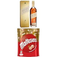 Johnnie Walker Gold Label Scotch Whisky, 700ml & Maltesers Chocolate Snack 130 g (Pack of 1) | Gold | Share Bag