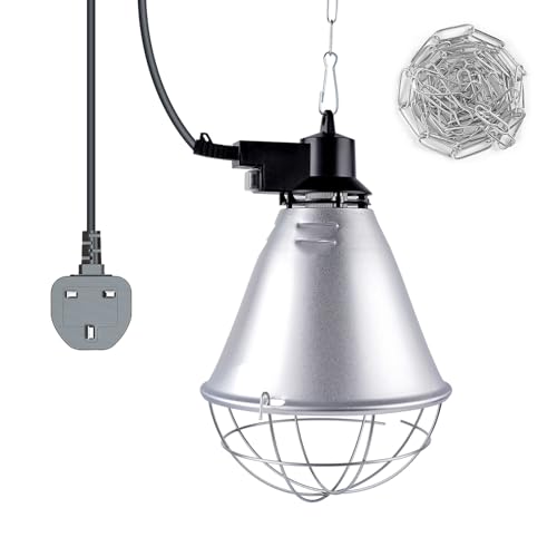BrightArk Poultry Heat Lamp 250W with 2.5M Wire and 2M Hanging Chain, 2 Modes Energy Saving Switch