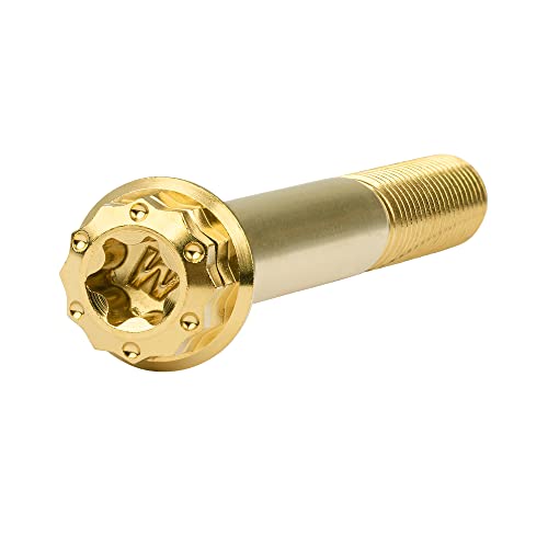 Image of Titanium Flange 12 Point Head M8 x15 20 25 30 35 40 45 50 55 60 65mm Screw Bolt Pack of 4 (M8x60mm, Gold)