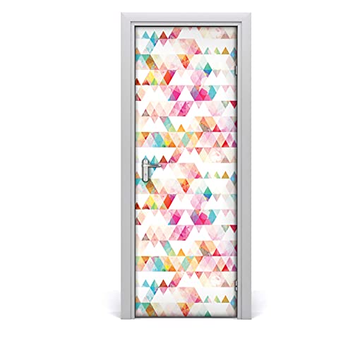 Vinilo para puerta 85x200 cm de geometría triángulo arco iris autoadhesivo 2