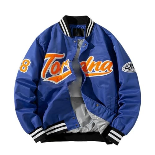Veste de baseball vintage pour homme blouson brodé style américain de mi-saison
