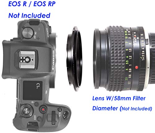 Image of Fotasy 58mm Macro Reverse Adapter for Canon EOS RF Mount, Compatible With EOS R RP Ra R3 R5 R6 R7 R10 Mirrorless Camera, Fits Lens With 58mm Filter Diameter