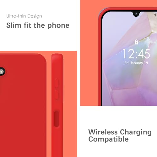 Image of YATWIN Silicone Back Case for Samsung Galaxy A35, Soft-Touch Phone Back Cover for Samsung Galaxy A35 - Red