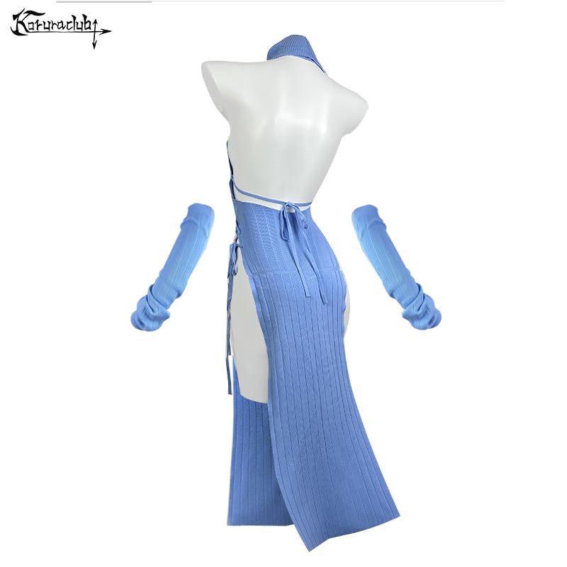 KORURACLUB Love Cheongsam costume White/Black premium sweater cosplay lingerie Love Cheongsam succubus lingerie: Blue XS/M