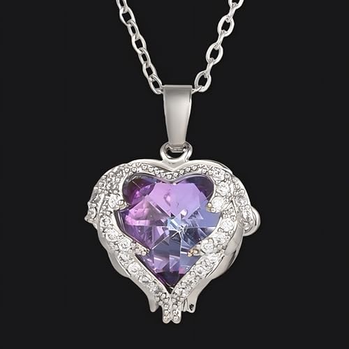 Collier pendentif cœur argenté et oxyde de zirconium, finition haute joaillerie