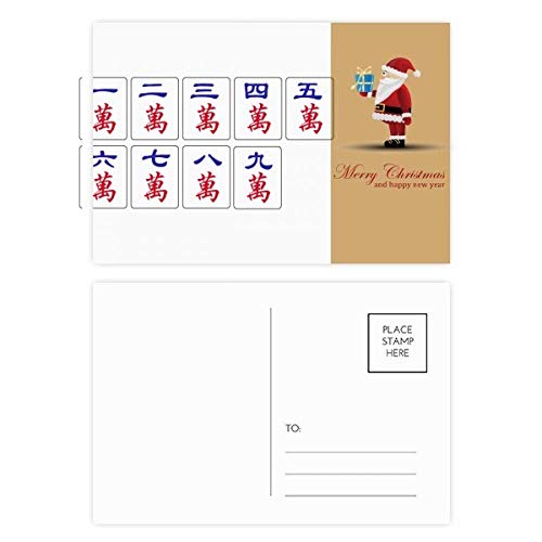 Cartes postales de Mahjong chinois pour le Père Noël : lot de 20 pièces