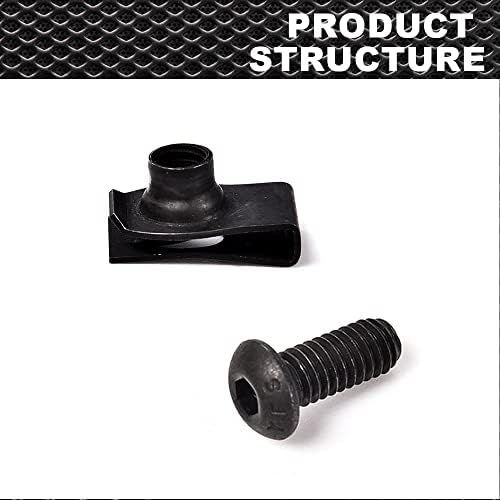 Miniatura 4 de CROSSDESIGN Juego de 6 tornillos Torx y tuerca plana compatibles con Polaris Ranger RZR General Body