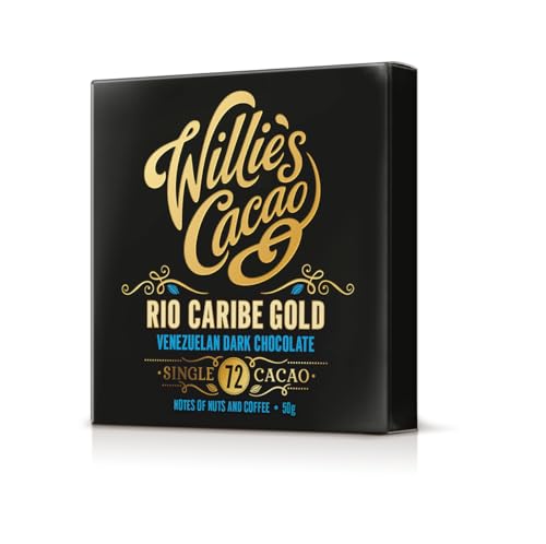 Willies Cacao - 72% Rio Caribe Dark Chocolate - 50g - Coffee nutty notes - Single estate Venezuelan cocoa - Vegan - Artisan made