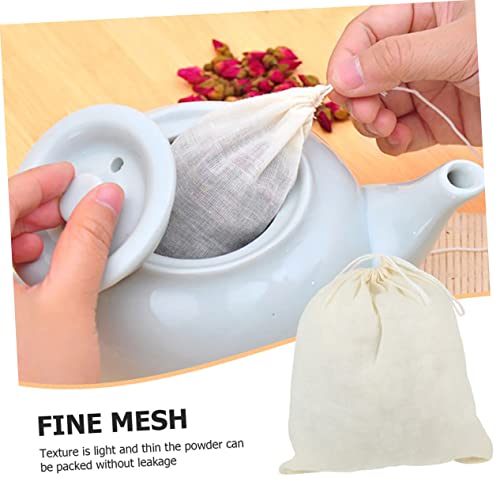 Housoutil 10 Pcs Bolsa De Algodão Com Cordão Saco De Coador De Comida Bolsas De Musselina 4x6 Saco D