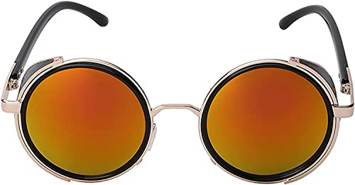 Image of OWL Steampunk Retro Gothic Vintage Colored Metal Round Circle Frame Sunglasses Colored Lens