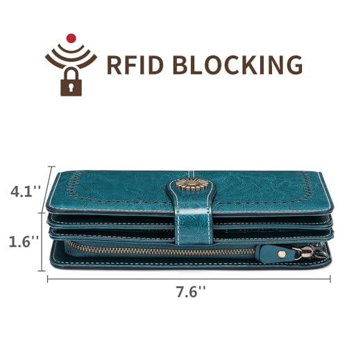 SENDEFN Wallets for Women Leather Credit Card Holder with RFID Blocking Large Capacity Wristlet4