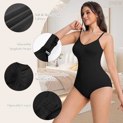 Image of ONEW Womens' Waist Trainer Seamless Bodysuit For Women Tummy Control Shapewear Bodysuit