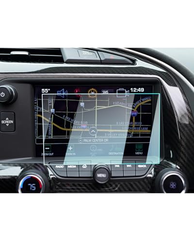BIXUAN For 2019 Chevy Corvette Screen Protector -2014-2018 2019 Corvette 8 Inch Infortainment Touchscreen Film, 2019 Corvette Accessories 9H Tempered Glass Infortainment Cover Anti-Fingerprints Scratch