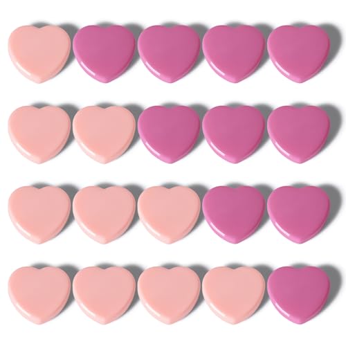 20 imanes decorativos corazón mini para nevera rosa