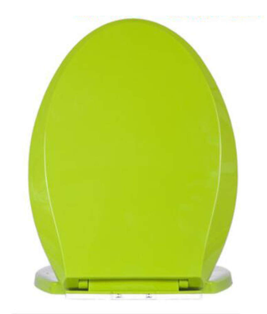 Toilet Seats, Strong WC Toilet Seats Pan Round/D/V Shaped - Durable Hinge Top Fix Fittings(Grün,V4448*35CM)