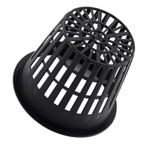 Pflanzen Hydrokultur Mesh Netz Topf Körbe Baskets Garten Kunststoff Aquakultur Blumetopf Wachsen Cup 10Pcs(Schwarz)