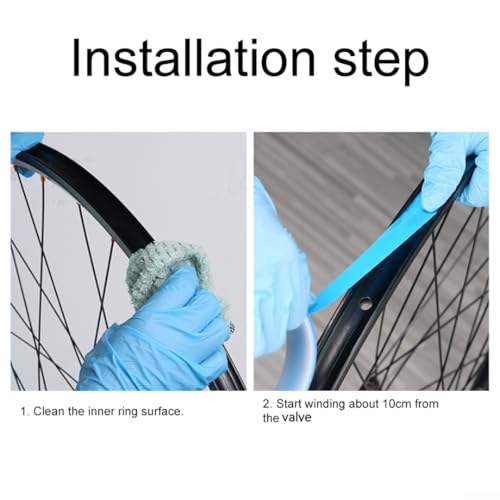 Insertos de alta performance para llantas de bicicleta, 10 m, sin cámara, material PET, grosor 0,1 mm, incluye 2 revestimientos (ancho 32 mm x largo 10 m) miniatura 4