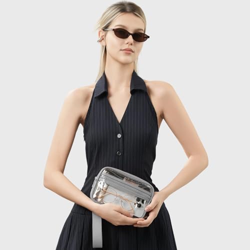 Image of Clear Wristlet Stadium Approved Clear Bag Wallet Transparent Purse for Concerts Sports Events
