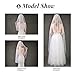 MAOFENG 0.6m 1 Tier Wedding Veil Pearls and Crystals Beaded Edge Fingertip Length Bridal Veil for Wedding Party photography Fashion Show