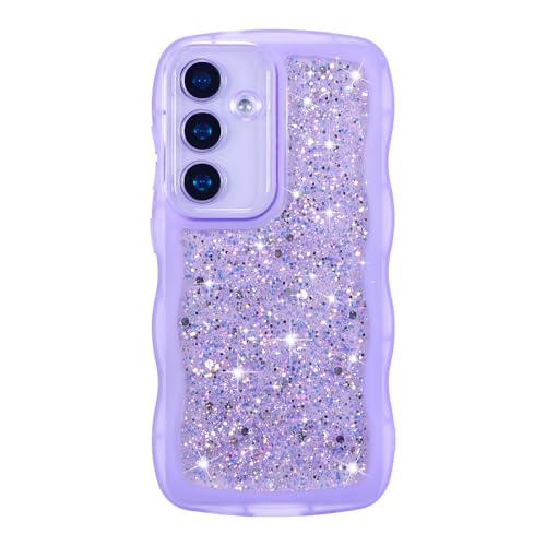 ZTOFERA for Samsung Galaxy S26 5G Case 6.3", Cute Curly Wavy Design with Glitter Sequins,Luxury Aesthetic Bling Sparkly Shockproof Protective Phone Case for Galaxy S26-Glitter Purple by ZTOFERA - Used condition - CA$6.96