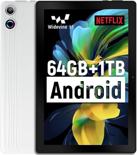 ROWT �^�u���b�g 10�C���` Android 14�A�I�N�^�R�A�A10GB RAM 64GB ROM 1TB �g���\�AWidevine L1�A1280x800 IPS �^�b�`�X�N���[���ABT 5.4�A�t���b�V���t���f���A���J����(�z���C�g)