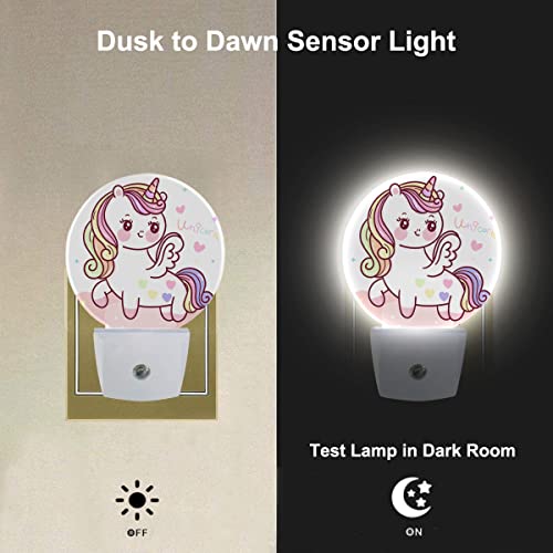 Ekobla Funny Unicorn Night Light Animal Unicorn Big Eyes Potty Lips Night Lights Plug Into Wall Auto On Off Smart Sensor Led Home Wall Decor Round Lamp For Boys Girls #TOP2